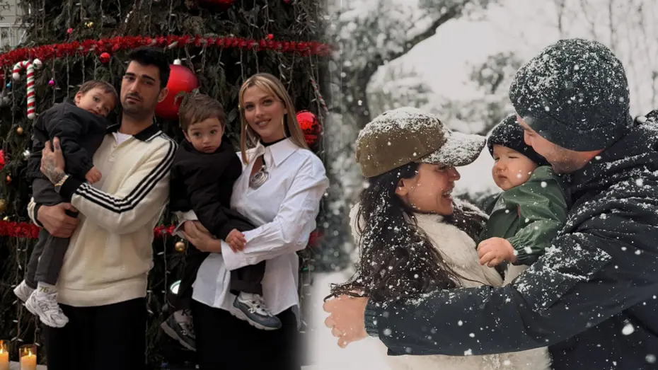 Ünlü isimlerin kar sevinci. Yıldırım ailesinden mutluluk pozları