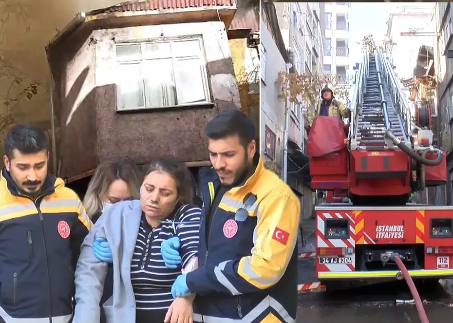 Şişli’de korku dolu anlar. Evinin yandığını görüp sinir krizi geçirdi