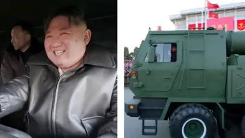 Kim Jong Un roketatarın direksiyonunda. Pyongyang’dan güç gösterisi