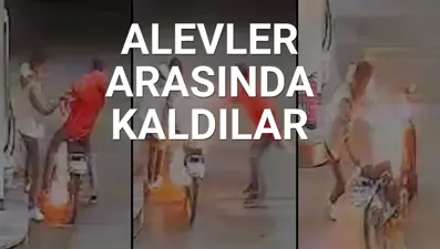 Akaryakıt istasyonunda korku dolu anlar