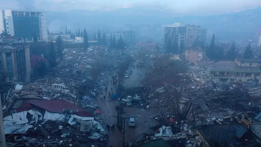 Kahramanmaraş'ta yıkımın boyutu havadan görüntülendi 