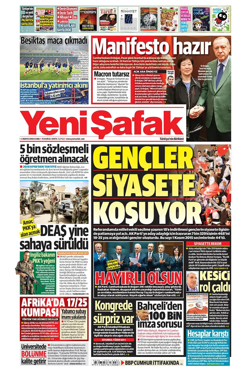 Günün gazete manşetleri - 4 Mayıs 2018 17