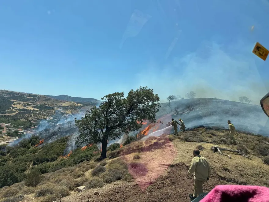 Çanakkale'de makilik alanda korkutan yangın 2 Çanakkale'de makilik alanda korkutan yangın 2