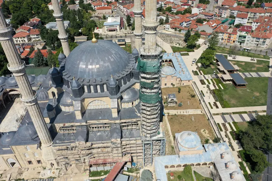 Mimar Sinan'ın "ustalık eseri" Selimiye Camisi'nin minarelerindeki restorasyon tamamlandı 3