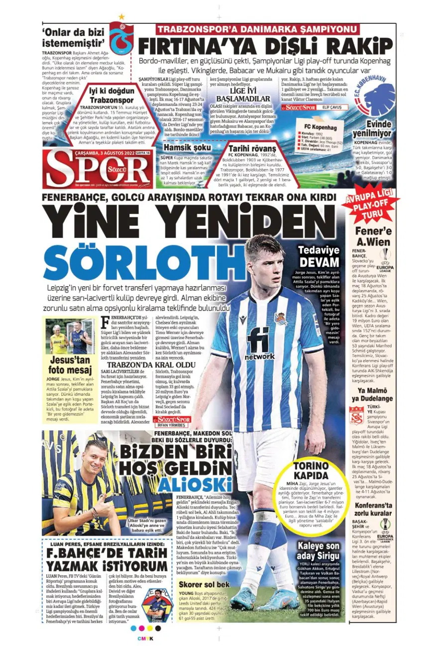 Günün spor manşetleri (3 Ağustos 2022) 10