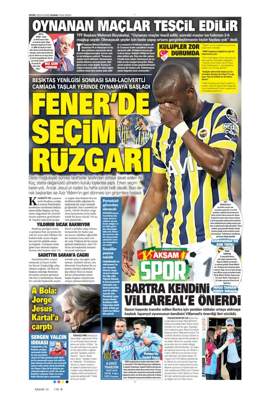 Günün spor manşetleri (4 Nisan 2023) 3 Günün spor manşetleri (4 Nisan 2023) 3