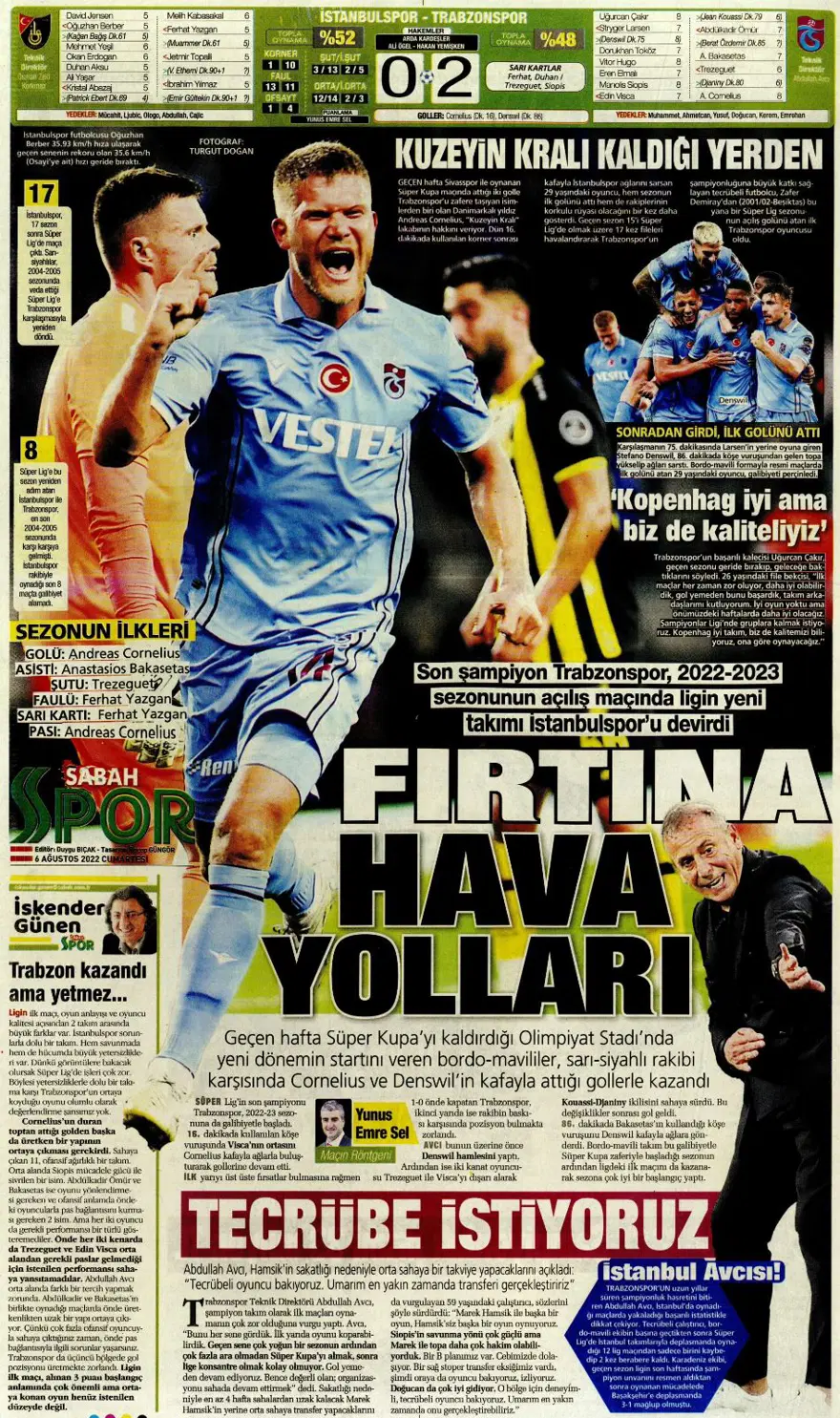 Günün spor manşetleri (6 Ağustos 2022) 10