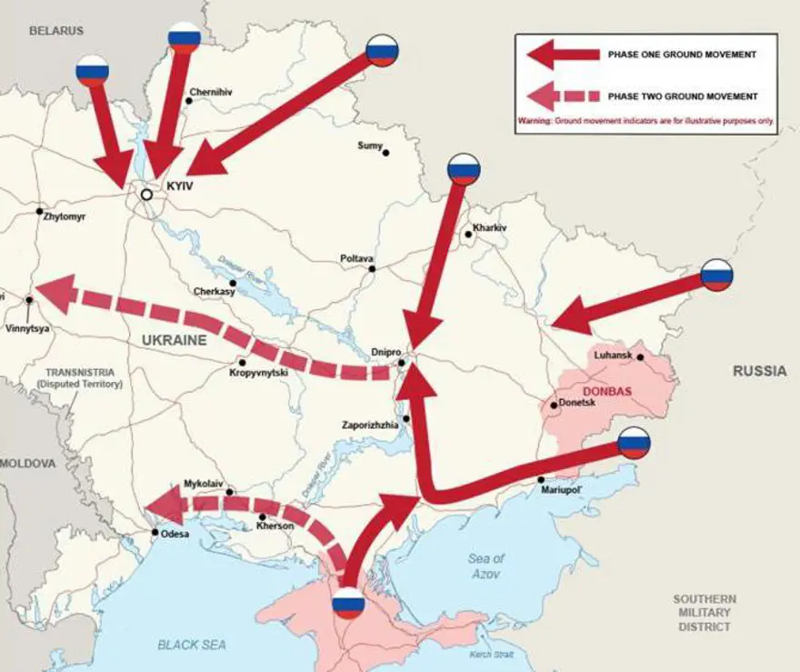 "İşgal planı" iddiası: İngiltere, Rusya'nın olası işgal haritasını yayımladı 3 "İşgal planı" iddiası: İngiltere, Rusya'nın olası işgal haritasını yayımladı 3