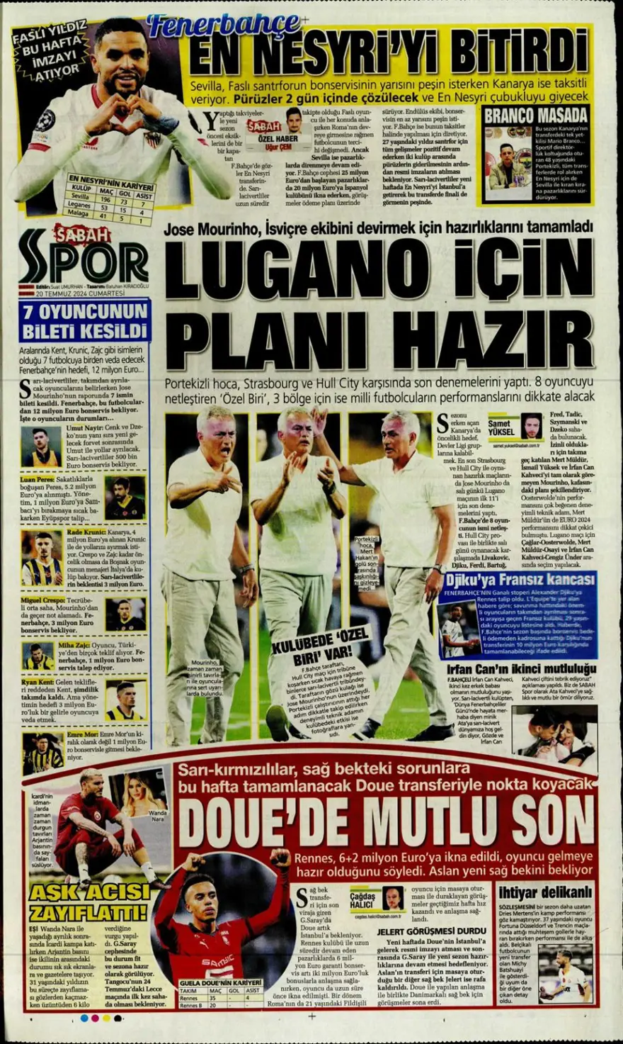 "Montella kalıyor yabancı kuralı değişiyor" (20 Temmuz 2024 spor manşetleri) 2 "Montella kalıyor yabancı kuralı değişiyor" (20 Temmuz 2024 spor manşetleri) 2