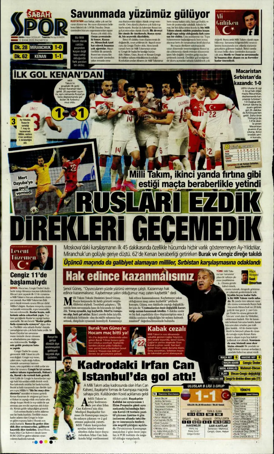 Günün spor manşetleri (12 Ekim 2020) 7
