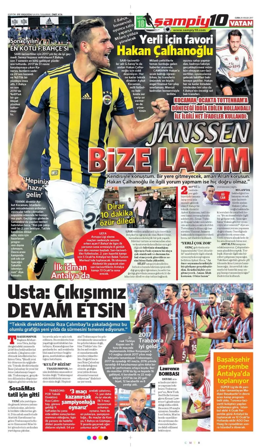 Günün spor gazeteleri (29 Aralık 2017) 19