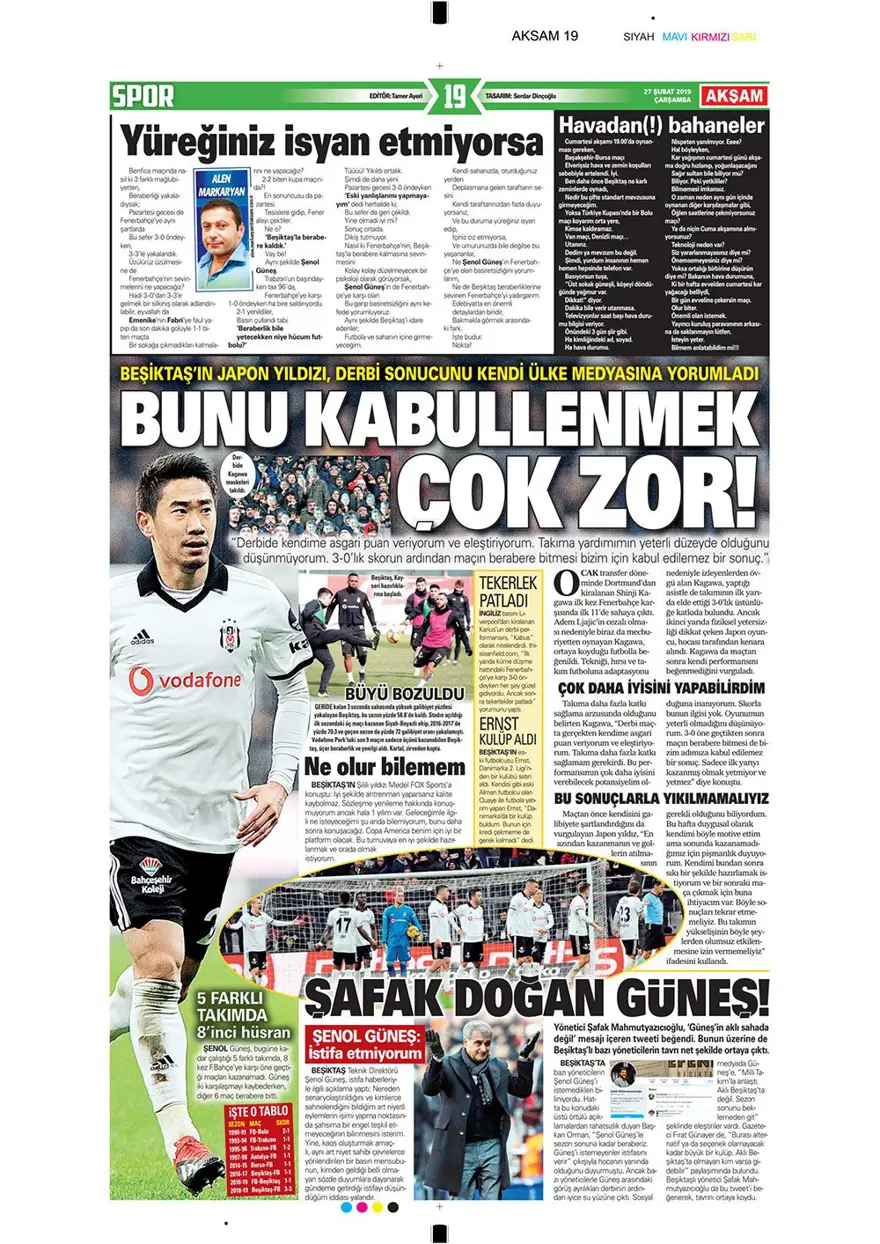 Günün spor manşetleri (27 Şubat 2019) 10