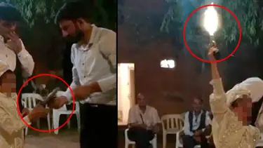 Sünnet çocuğunun eline silah verip, havaya ateş ettirdiler
