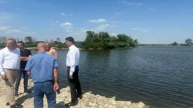 Meriç Nehri'ne deniz suyu karışmaması için set çekildi