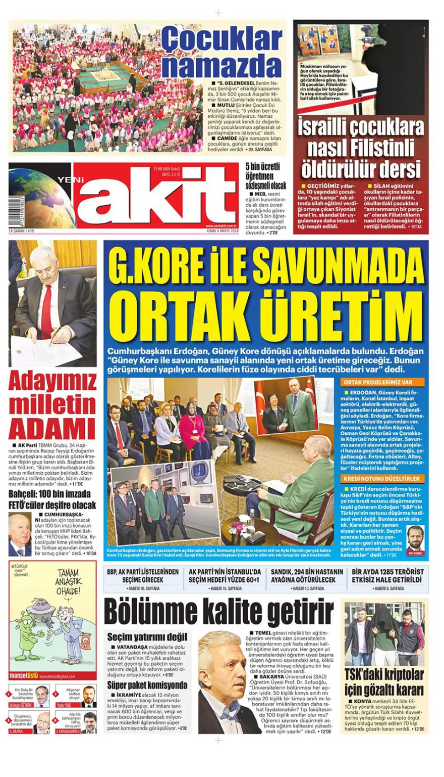 Günün gazete manşetleri - 4 Mayıs 2018 15