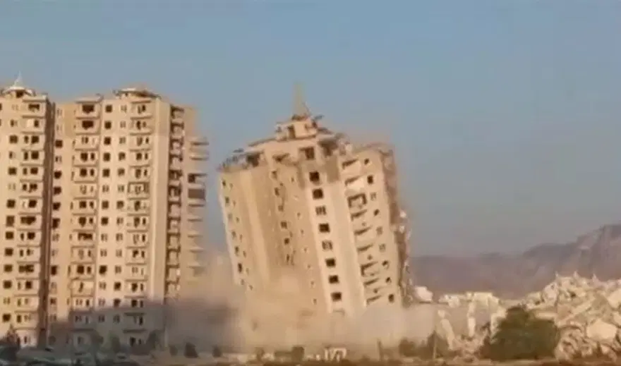 Hatay’da 16 katlı rezidans dinamitle yıkıldı 2 Hatay’da 16 katlı rezidans dinamitle yıkıldı 2