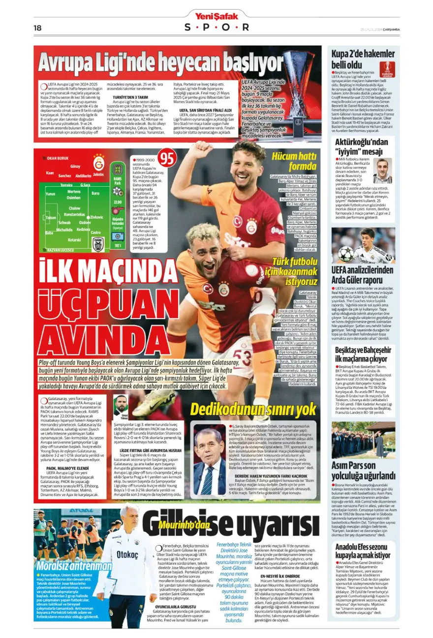 "Aslan için av vakti" (25 Eylül 2024 spor manşetleri) 14