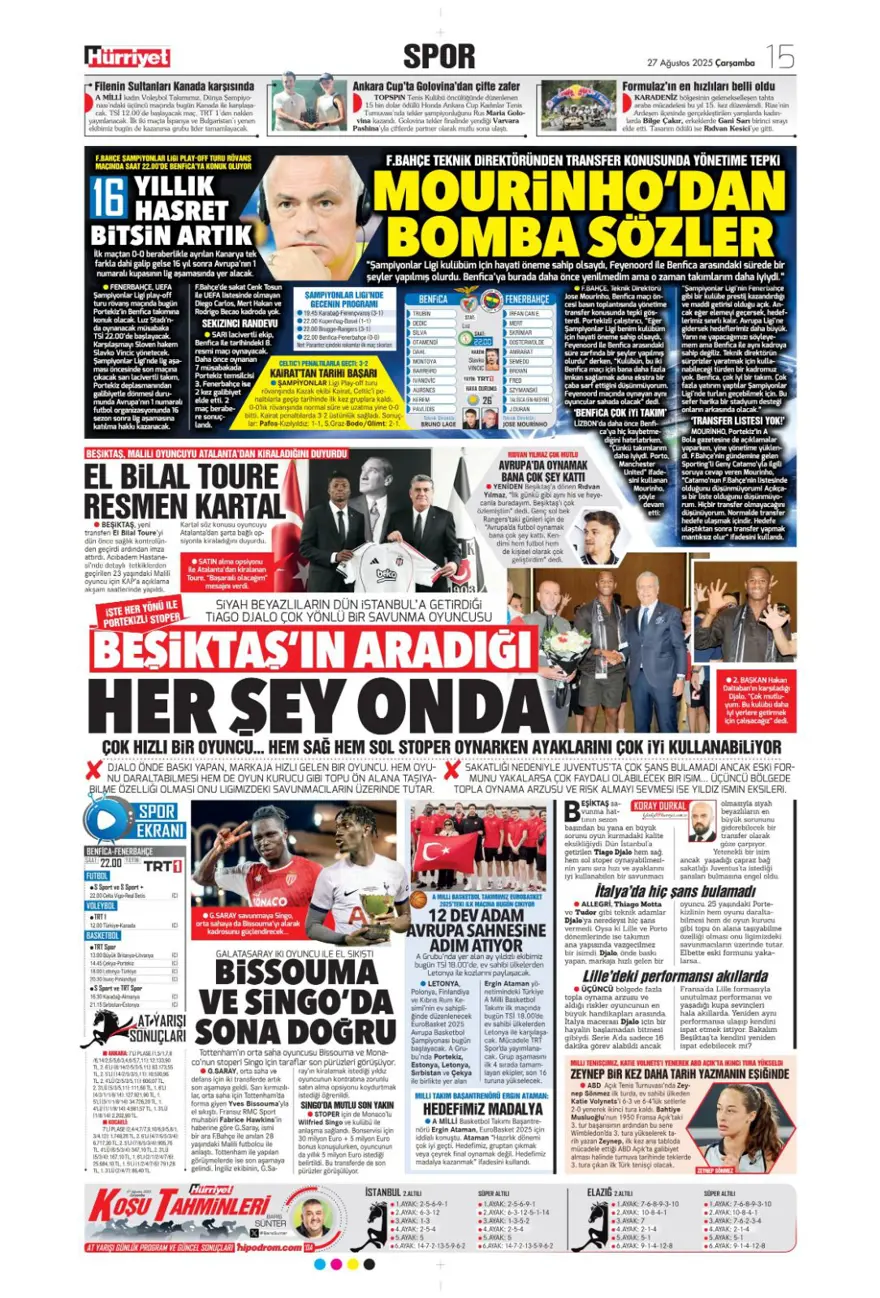 "Bitsin bu hasret" (27 Ağustos spor manşetleri) 7