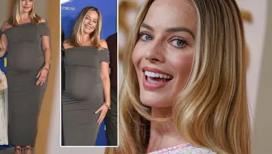 Karnı burnunda Margot Robbie kırmızı halıda