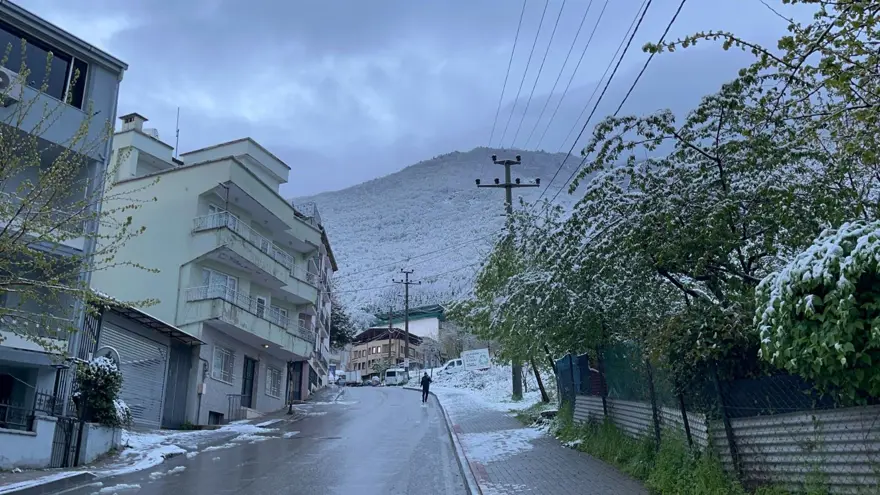 Gece boyunca kar yağdı: Nisan ayına bir il beyaza büründü 1