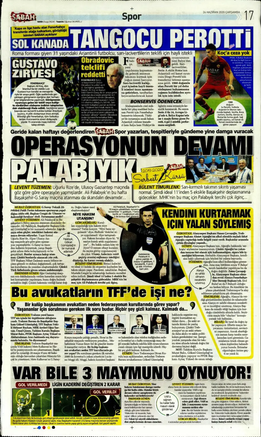 Günün spor manşetleri (24 Haziran 2020) 8