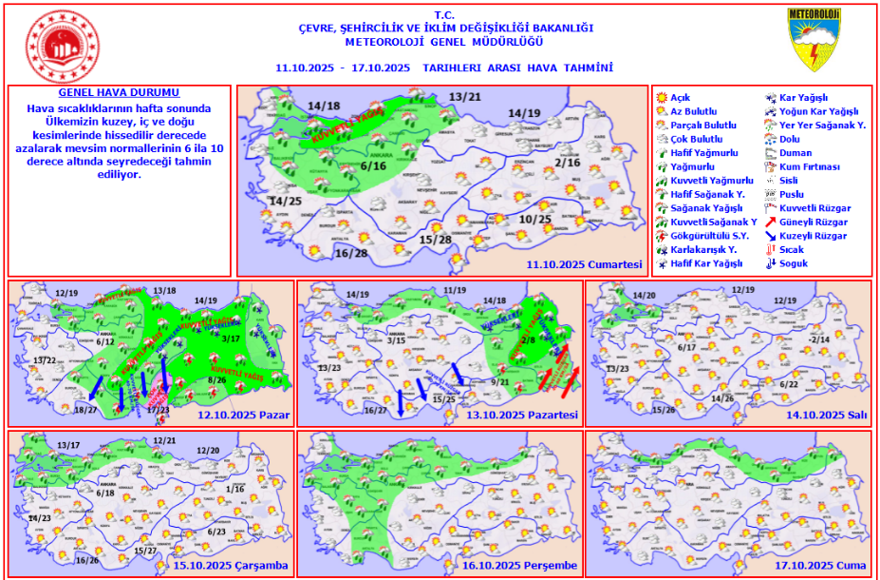 Sıcaklık düştü, yağış devam ediyor: 6 il için uyarı 4 Sıcaklık düştü, yağış devam ediyor: 6 il için uyarı 4