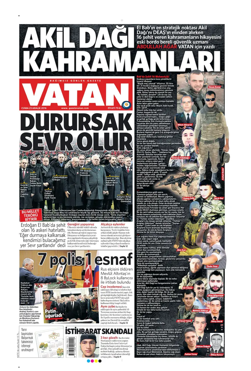 Gazete manşetleri-23.12.2016 2