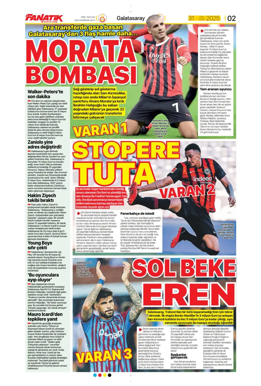 "İki play-off, bir off" (31 Ocak 2025 spor manşetleri) 9 "İki play-off, bir off" (31 Ocak 2025 spor manşetleri) 9