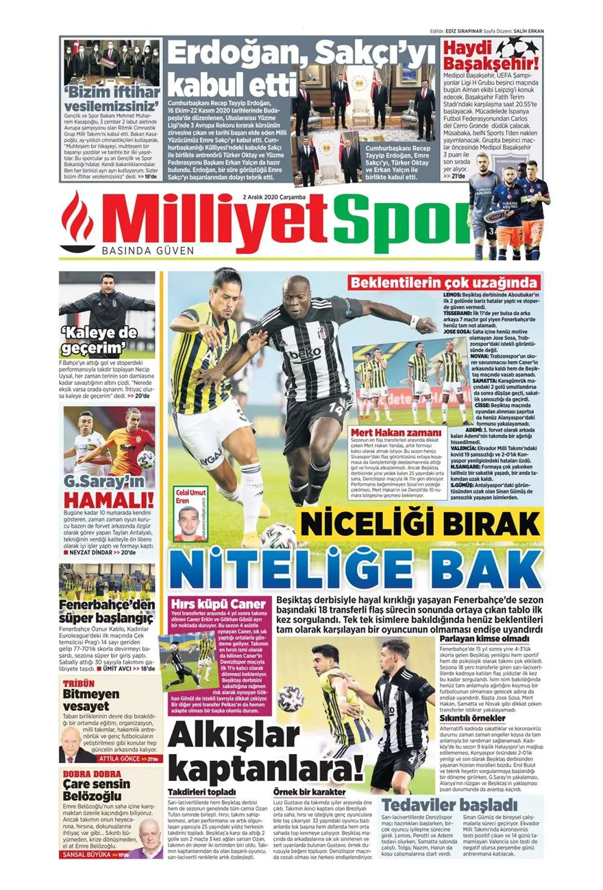 Günün spor manşetleri (2 Aralık 2020) 10