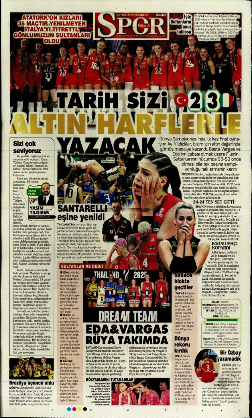 "Bozgun gecesi" (8 Eylül spor manşetleri) 18 "Bozgun gecesi" (8 Eylül spor manşetleri) 18