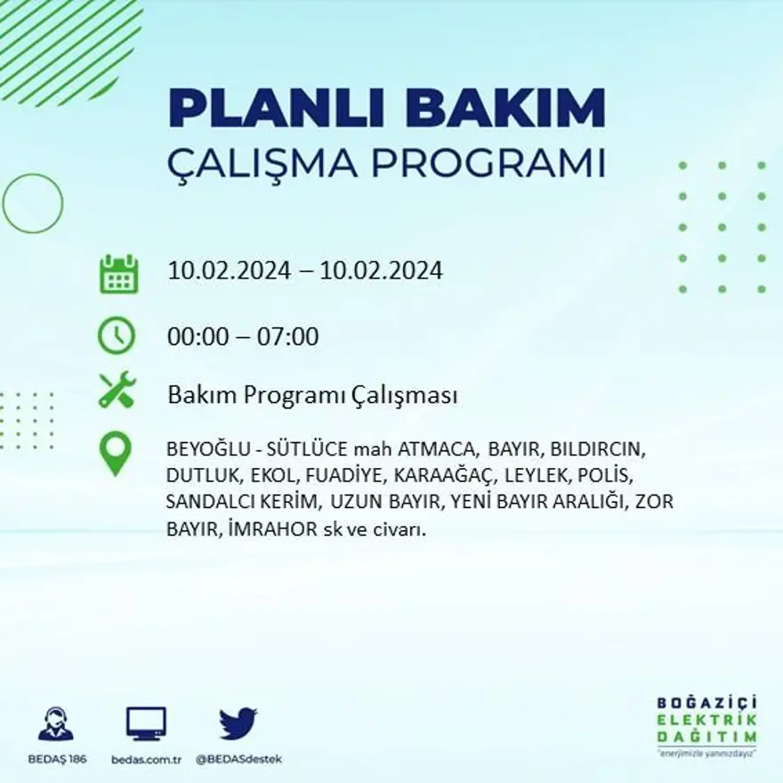 İstanbul'un 17 ilçesinde elektrik kesintisi yaşanacak: Elektrikler ne zaman gelecek? (10 Şubat BEDAŞ kesinti programı) 14 İstanbul'un 17 ilçesinde elektrik kesintisi yaşanacak: Elektrikler ne zaman gelecek? (10 Şubat BEDAŞ kesinti programı) 14