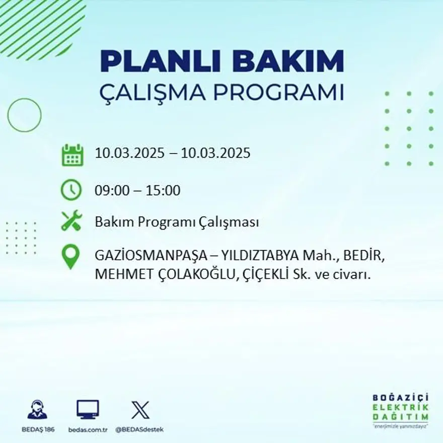 İstanbul'un 22 ilçesinde yarın elektrik kesintisi yaşanacak: Elektrikler ne zaman gelecek? (10 Mart BEDAŞ planlı kesinti programı) 44