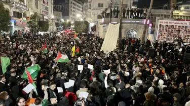 Batı Şeria'da Gazze Şeridi'ne destek gösterisi