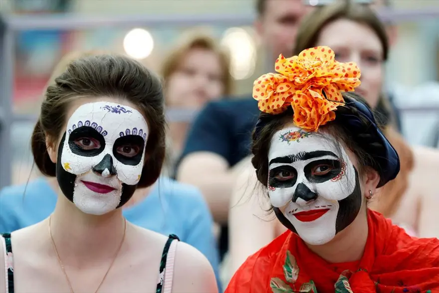 meksika festivalleri, ölüler günü festivali, dünya kupası 2018, moskova ölüler günü 3