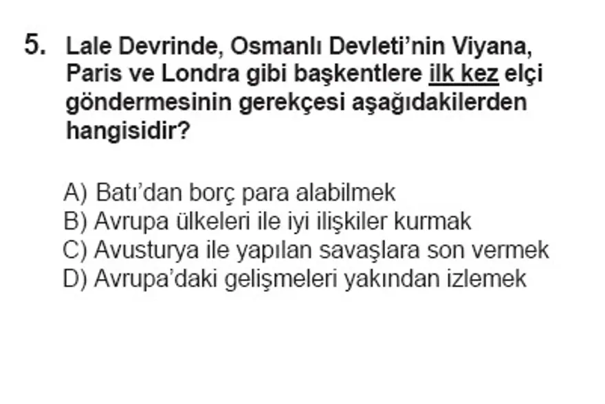 SBS 7. Sınıf Sosyal Bilimler Soruları 4