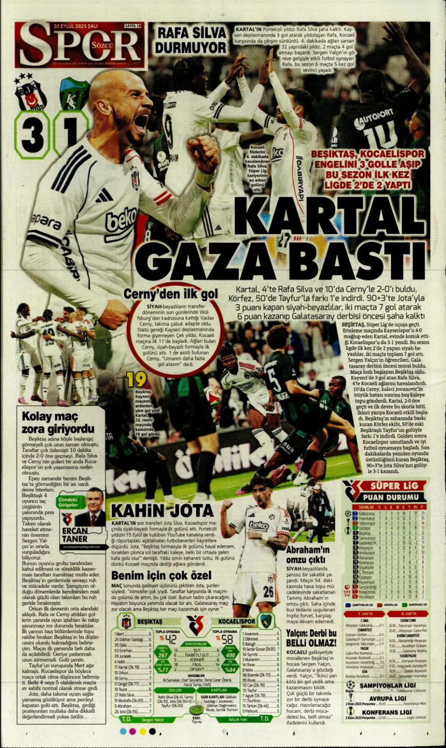 "Cehennem Liverpool'u bekliyor" (30 Eylül 2025 spor manşetleri) 22