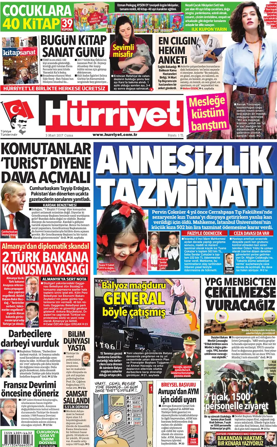 Günün gazete manşetleri - 3 Mart 2017 4
