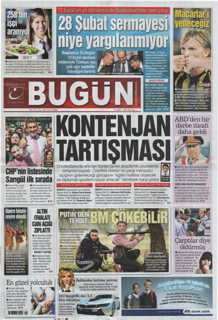 Günün Manşetleri- 13 Eylül 2013 17 Günün Manşetleri- 13 Eylül 2013 17