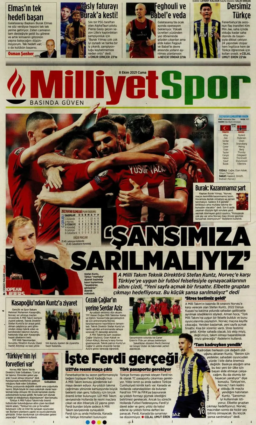 Günün spor manşetleri (8 Ekim 2021) 29