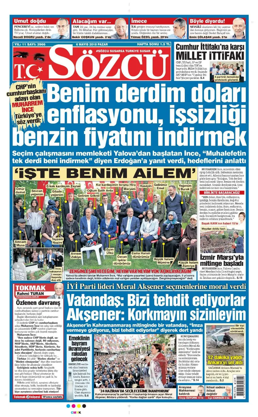 Günün gazete manşetleri - 6 Mayıs 2018 7