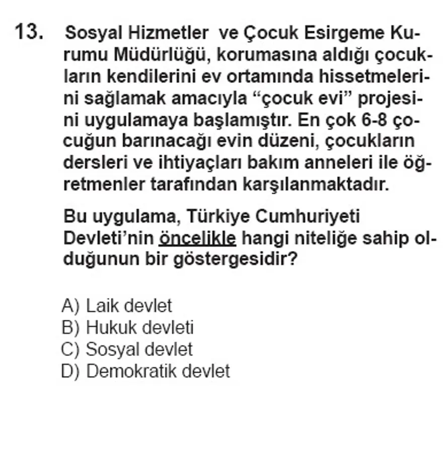 SBS 7. Sınıf Sosyal Bilimler Soruları 12