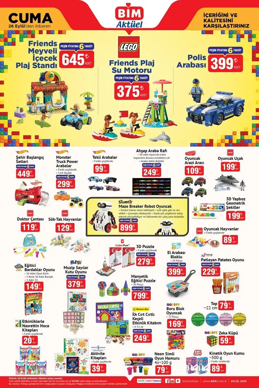 BUGÜN SATIŞTA | BİM aktüel ürünler kataloğu 26 Eylül 2025: LEGO Friends oyuncakları, kahve makinesi, 65 inç televizyon, ankastre set satışa sunuldu 6
