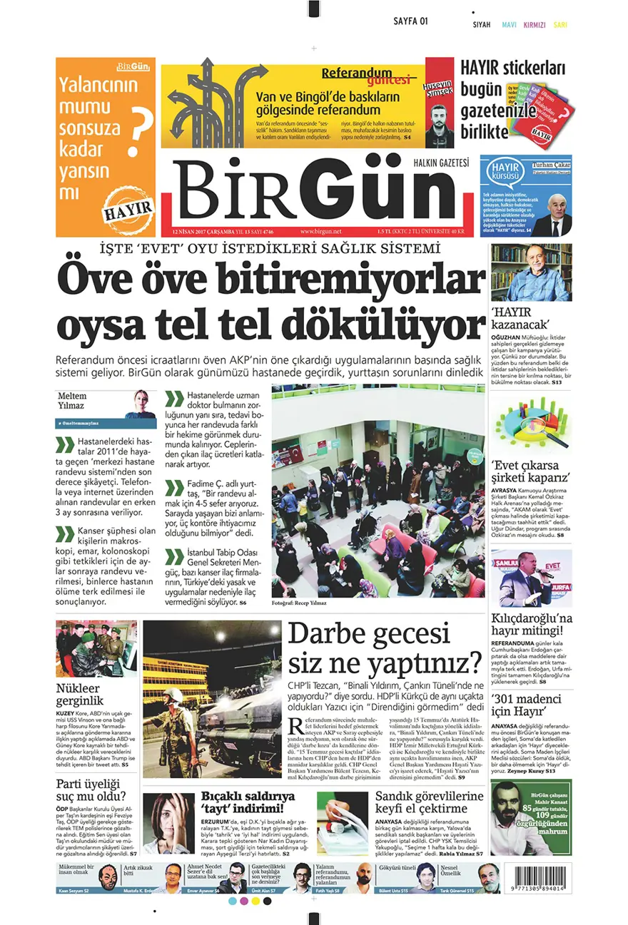 Günün gazete manşetleri - 12 Nisan 2017 11