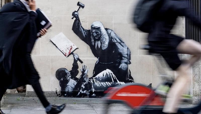 Gizemli sanatçı Banksy, yeni bir eserle ortaya çıktı