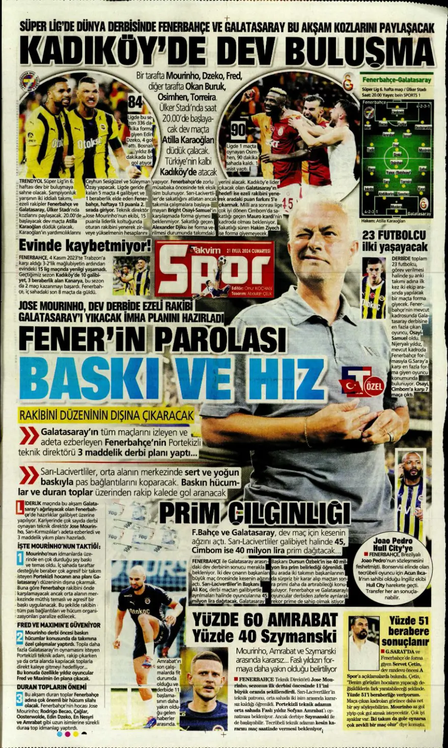 "Savunmada Fener, hücumda Aslan" (21 Eylül 2024 spor manşetleri) 12 "Savunmada Fener, hücumda Aslan" (21 Eylül 2024 spor manşetleri) 12