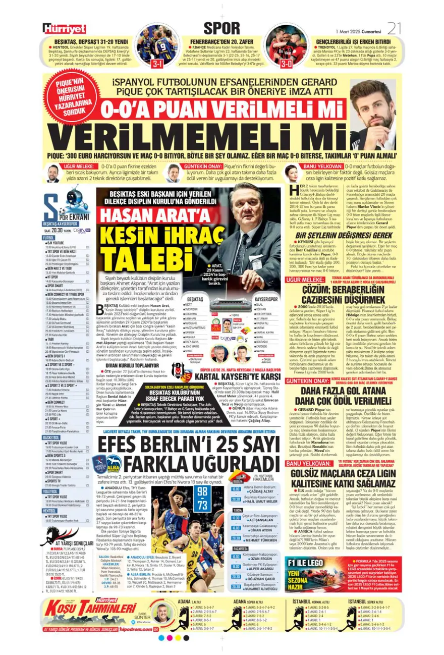 "Galatasaray Brezilyalı kaleciyle anlaştı" (1 Mart 2025 spor manşetleri) 19