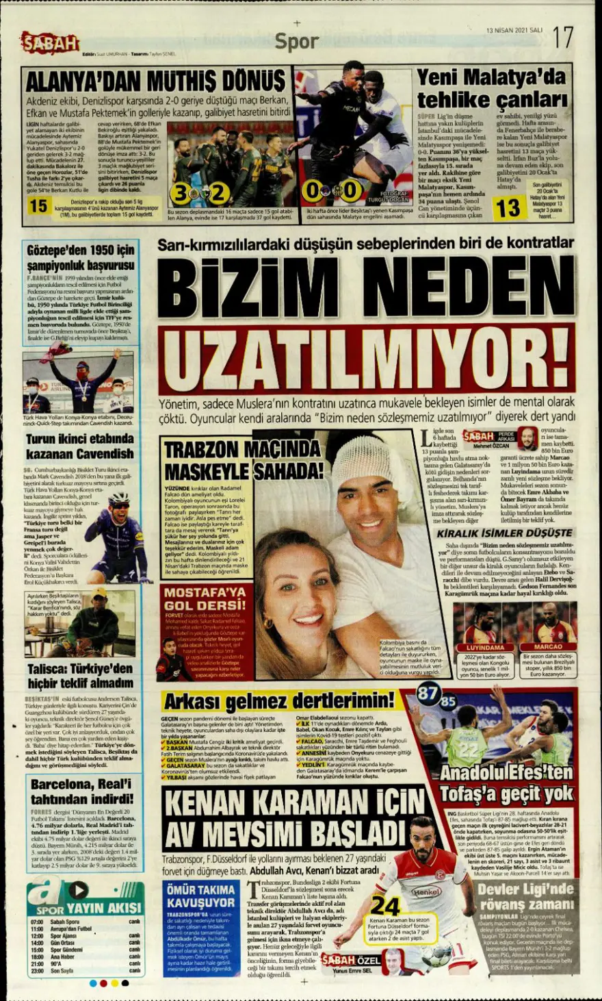 Günün spor manşetleri (13 Nisan 2021) 6