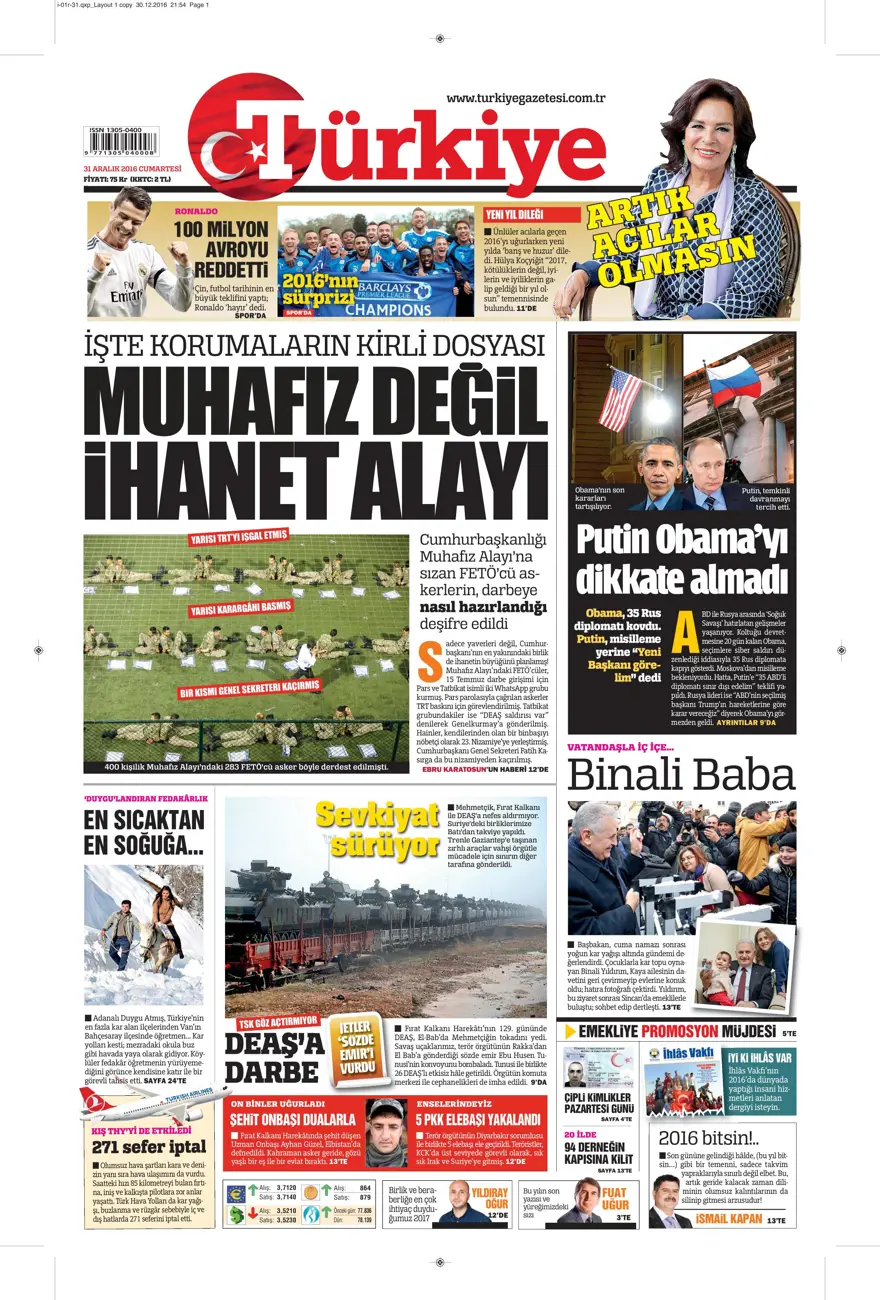 Günün gazete manşetleri - 31.12.2016 12