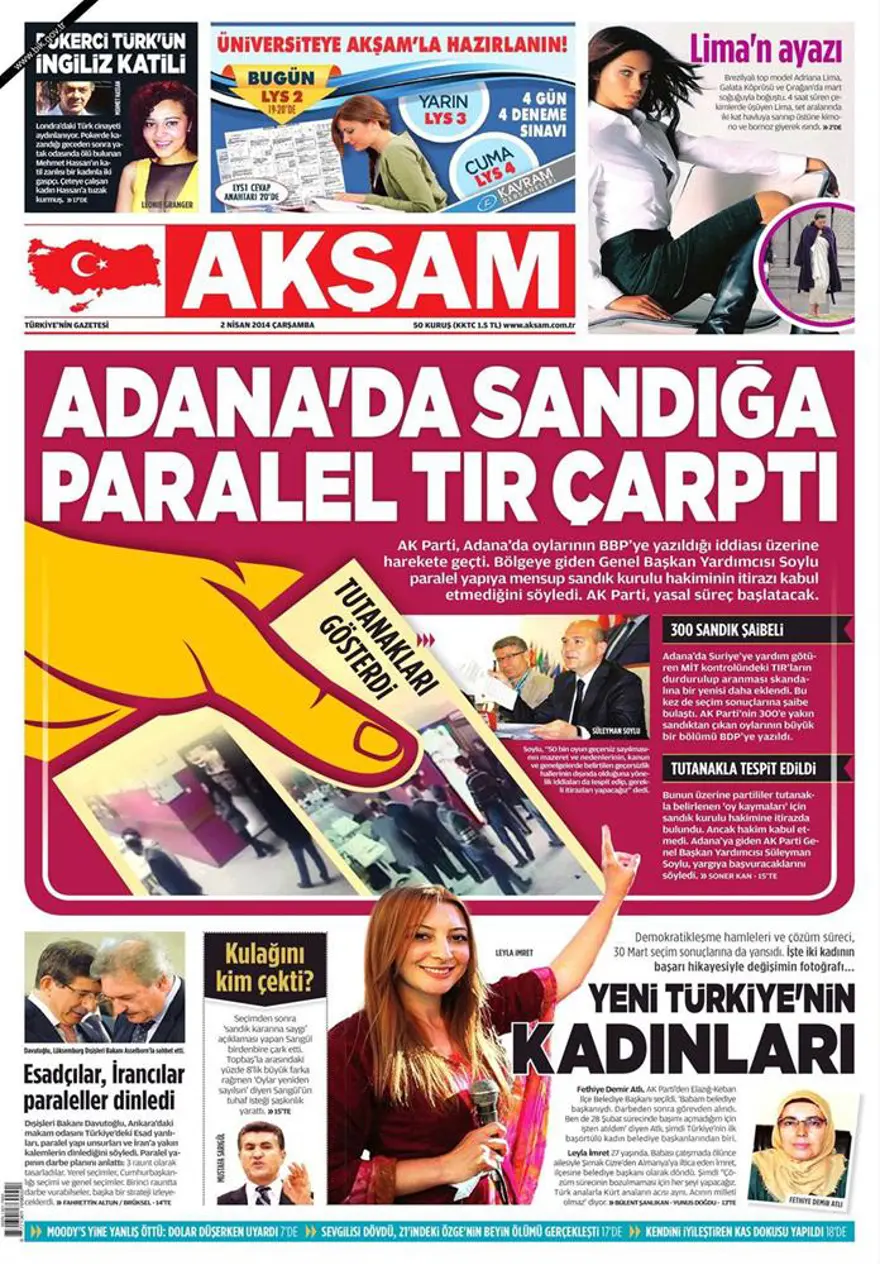 Günün gazete manşetleri - 2 Nisan 2014 15 Günün gazete manşetleri - 2 Nisan 2014 15
