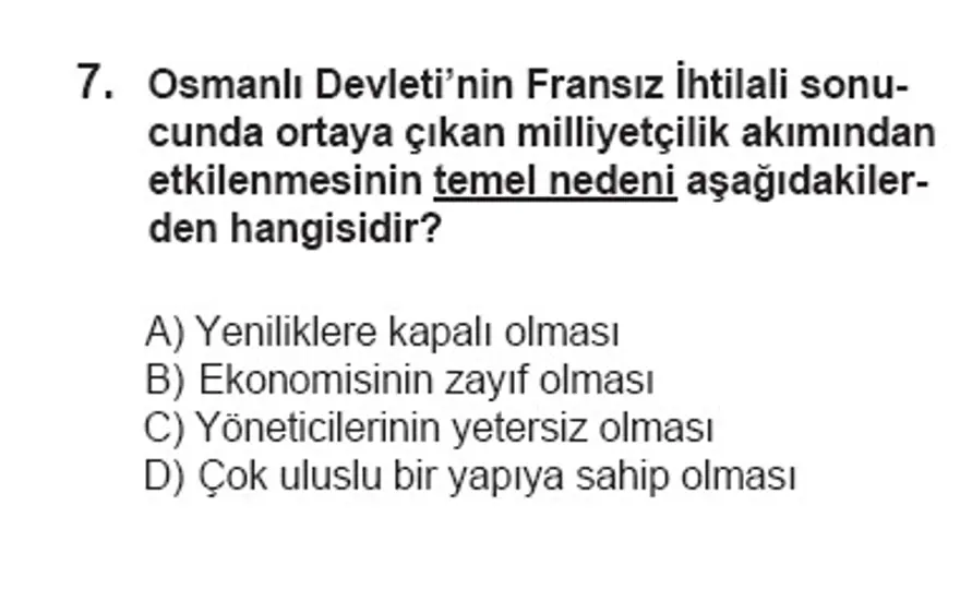 SBS 7. Sınıf Sosyal Bilimler Soruları 6